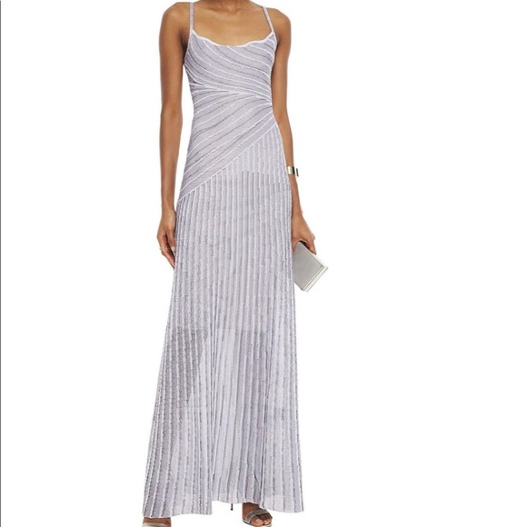ISO*** Just Cavalli Striped Metallic Crochet Knit Maxi Slip Dress - Picture 4 of 4